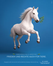 Laden Sie das Bild in den Galerie-Viewer, Postkarte - Frieden und Rechte auch für Tiere - Pferd (DE/EN)