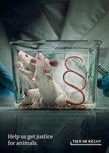 Laden Sie das Bild in den Galerie-Viewer, Postkarte - Helfen Sie uns, Tieren Recht zu geben - Mäuse (DE/EN)