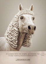 Laden Sie das Bild in den Galerie-Viewer, Postkarte - Wenn Tiere selber richten könnten, würde Tierquälerei härter bestraft werden - Pferd (DE/EN)