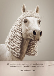 Postkarte - Wenn Tiere selber richten könnten, würde Tierquälerei härter bestraft werden - Pferd (DE/EN)