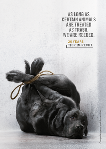 Postkarte - Solange manche Tiere wie Müll behandelt werden, braucht es uns - Hund (DE/EN)