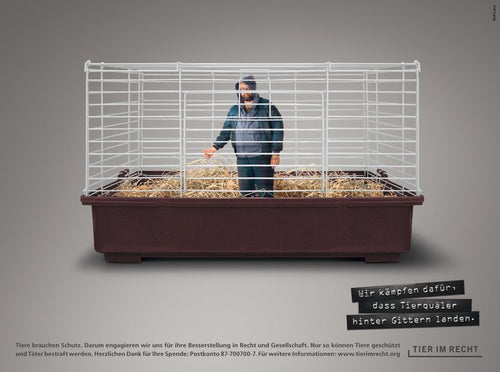 Postkarte - Wir kämpfen dafür, dass Tierquäler hinter Gittern landen - Nagerkäfig