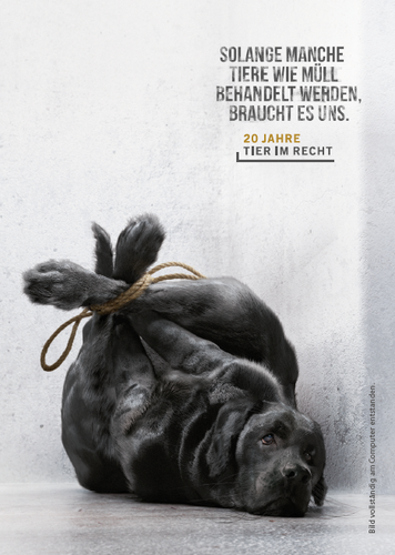 Postkarte - Solange manche Tiere wie Müll behandelt werden, braucht es uns - Hund (DE/EN)