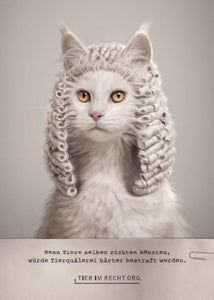 Postkarte - Wenn Tiere selber richten könnten, würde Tierquälerei härter bestraft werden - Katze (DE/EN)